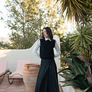 Sleeveless Top with Rope Tied  Shoulders