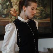 White Cotton Shirt with Button Detail Full Sleeve