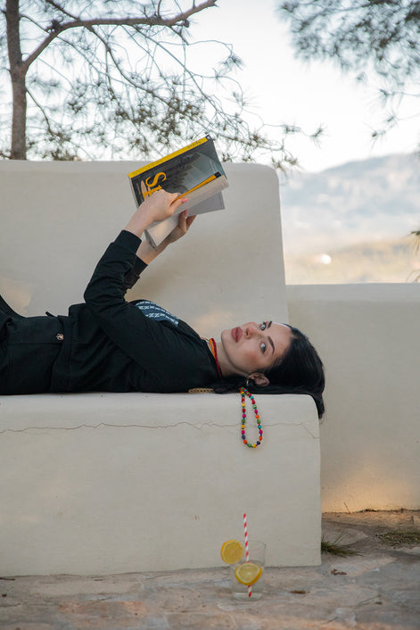 Sweatshirt with Printed Denim Pocket