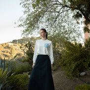 Sweatshirt with Printed Denim Pocket