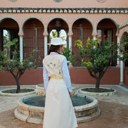 Stripe Cotton Shirt with Broderie Design Back