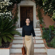 Cropped Sweatshirt with Wide Waistband