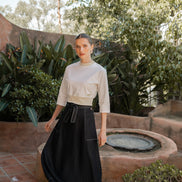 Cropped Sweatshirt with Wide Waistband