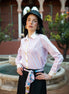 Stripe Cotton Shirt with Pocket Embroidery