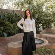 Sweatshirt with Over Shoulder Printed Design