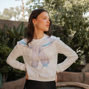 Sweatshirt with Over Shoulder Printed Design