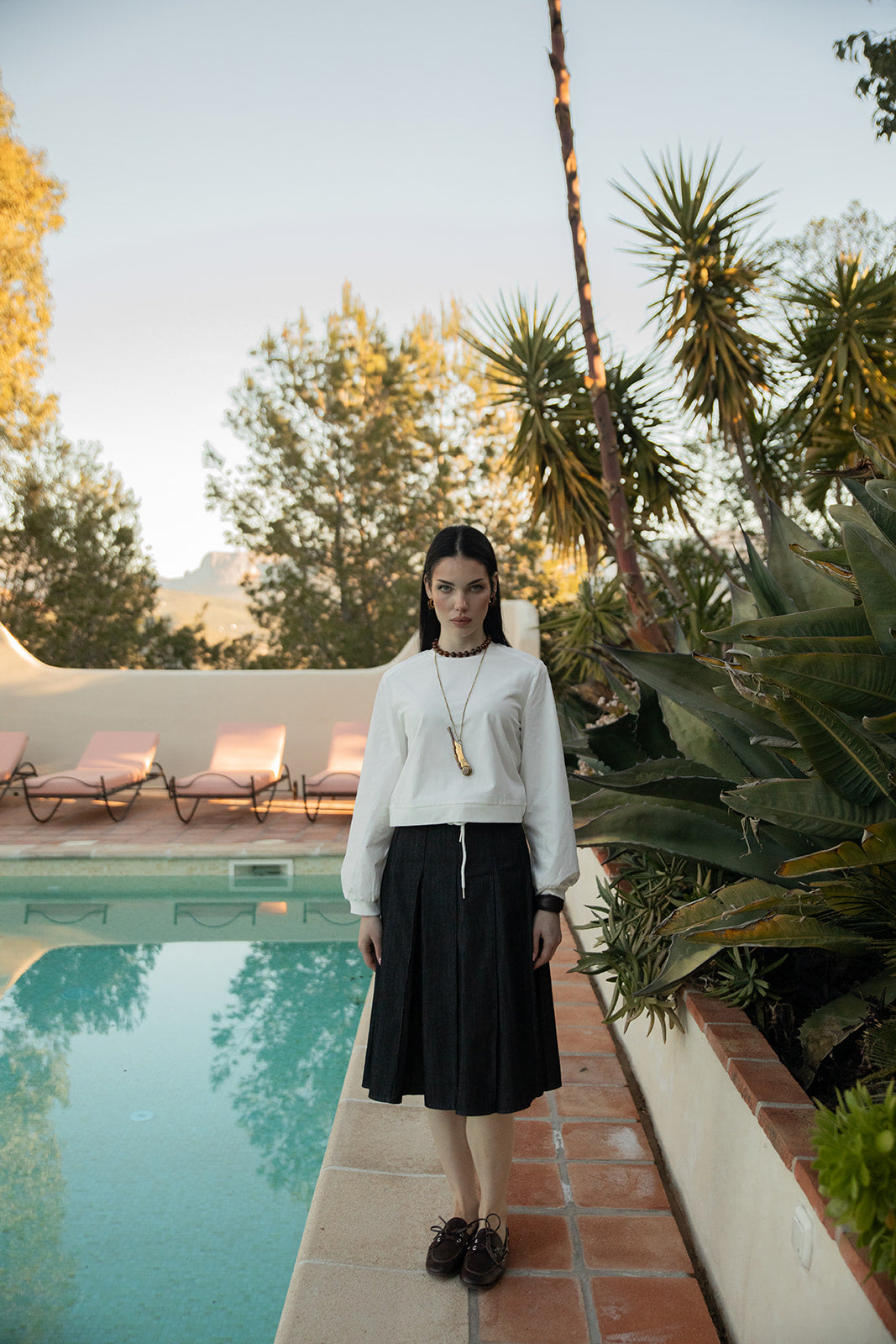 Bubble Sleeve Sweatshirt with Taffeta Tunnelled Pully