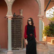 Bubble Sleeve Sweatshirt with Taffeta Tunnelled Pully