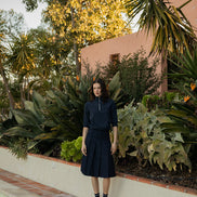 Taffeta Half zip Top with Dropped Shoulder and Front Pocket