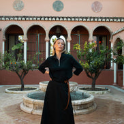 Knit Half zip Top with Dropped Shoulder and Front Pocket