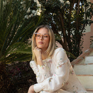 Fine Organza Neck Tie Floral Blouse