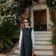 Sleeveless Cotton Dress with Upside Down Pocket