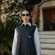 Sleeveless Cotton Dress with Upside Down Pocket