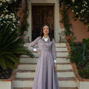 Striped Cotton Shirt Dress with Centre Front Tie