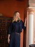 Cropped Denim Top with Fold Down Collar