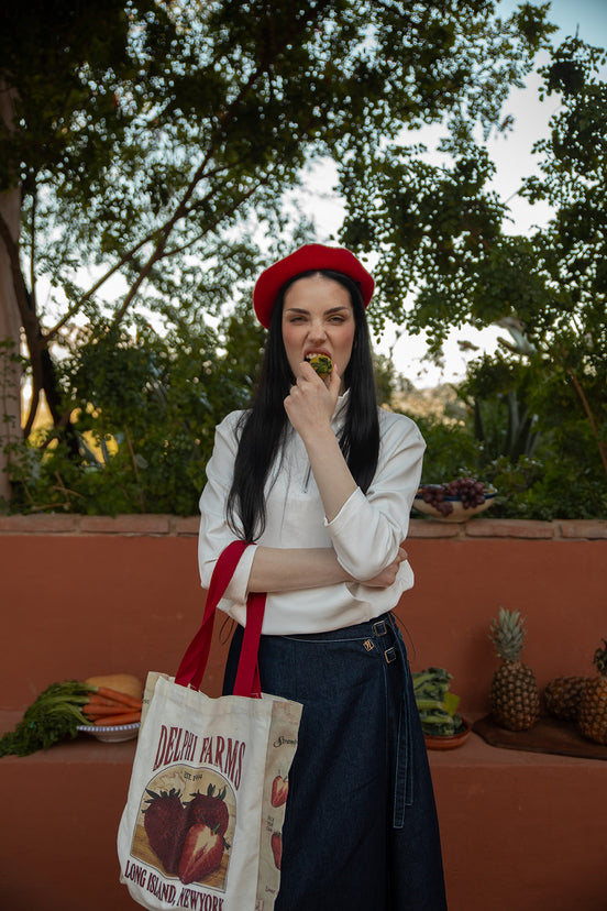 Wrap to Side to Denim Aline Skirt with Double Buckle