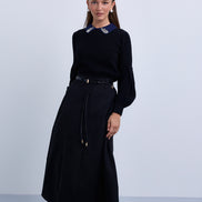 Aline Skirt with Contrast Belt