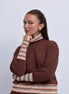 Boxy Sweatshirt with Striped Neck Cuffs and Bottom Band