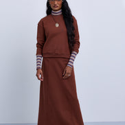 Front Tie Maxi Skirt with Large Hip Pockets