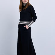 Front Tie Maxi Skirt with Large Hip Pockets