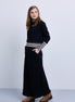 Front Tie Maxi Skirt with Large Hip Pockets