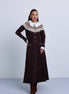 Aline Suede Skirt with Chain Pocket Design - Brown