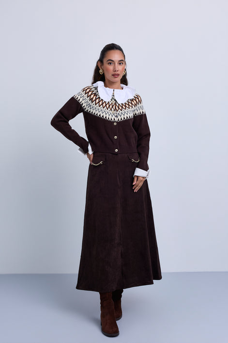 Aline Suede Skirt with Chain Pocket Design
