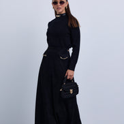 Aline Suede Skirt with Chain Pocket Design