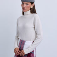 Wrap to Side Plaid Aline Knee Length Skirt