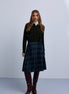 Black Watch Asymmetric Tartan Pleat Skirt
