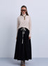 Fine Cord Maxi Skirt with Side Panel Seam Details