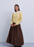 Gathered Bubble Hem Midi Skirt