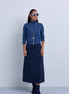 Midi Length Straight Suede Skirt