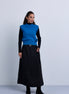 Aline Taffeta Skirt with Seatbelt Buckle Belt