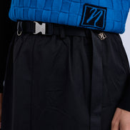 Aline Taffeta Skirt with Seatbelt Buckle Belt