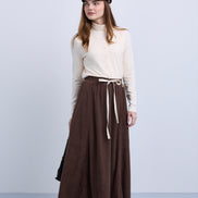 2in1 Look Button Front High Neck Jersey Top