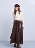 2in1 Look Button Front High Neck Jersey Top - Ivory