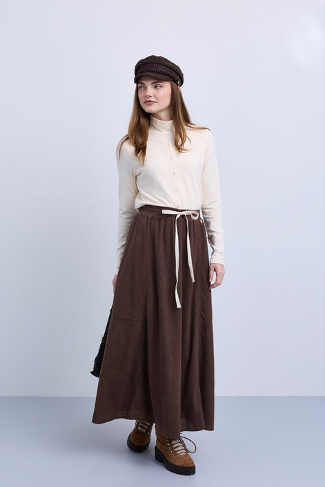 2in1 Look Button Front High Neck Jersey Top