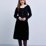 Wide Pleat Velvet Skirt