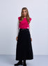 Denim Maxi Skirt with Feature Pockets