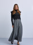 Aline Tweed Maxi Skirt with Hardware Clasp Belt