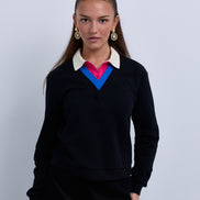 Triple Colour Collar Sweatshirt