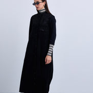 Aline Sleeveless Loose Fit Dress with Mandarin Collar
