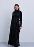 Jacquard Knit Combination Dress with Side Ties