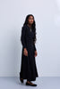 Dropped Yoke Pleated Skirt with Contrast Belt Loop Detail