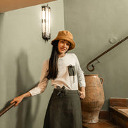 Midi Aline Skirt with Self Tie Belt