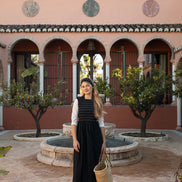 Smocked Sleeveless Dress with Wrap Over Back