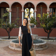 Smocked Sleeveless Dress with Wrap Over Back