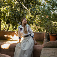 Cropped Shirt with Rib Cuffs