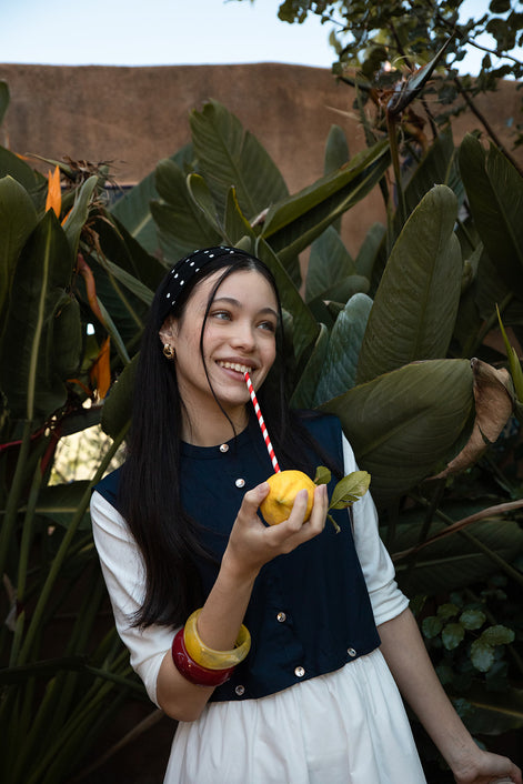 Midi Sleeveless Top with Buttoned Attached Solid Skirt